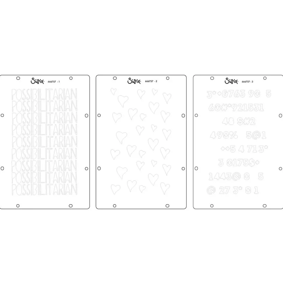 Sellos + plantillas de stencil Possibilitarian Sizzix