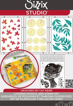 Sellos + plantillas de stencil Ikigai Sizzix