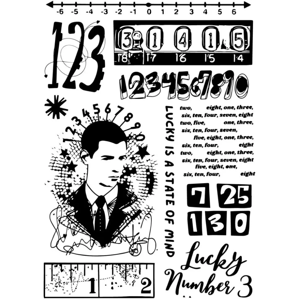 Sellos + plantillas de stencil Strength in Numbers Sizzix