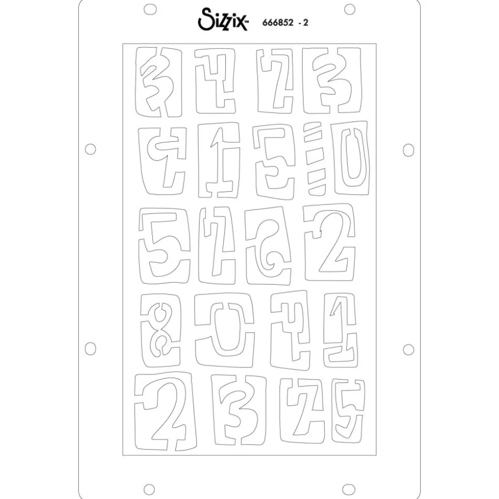 Sellos + plantillas de stencil Strength in Numbers Sizzix