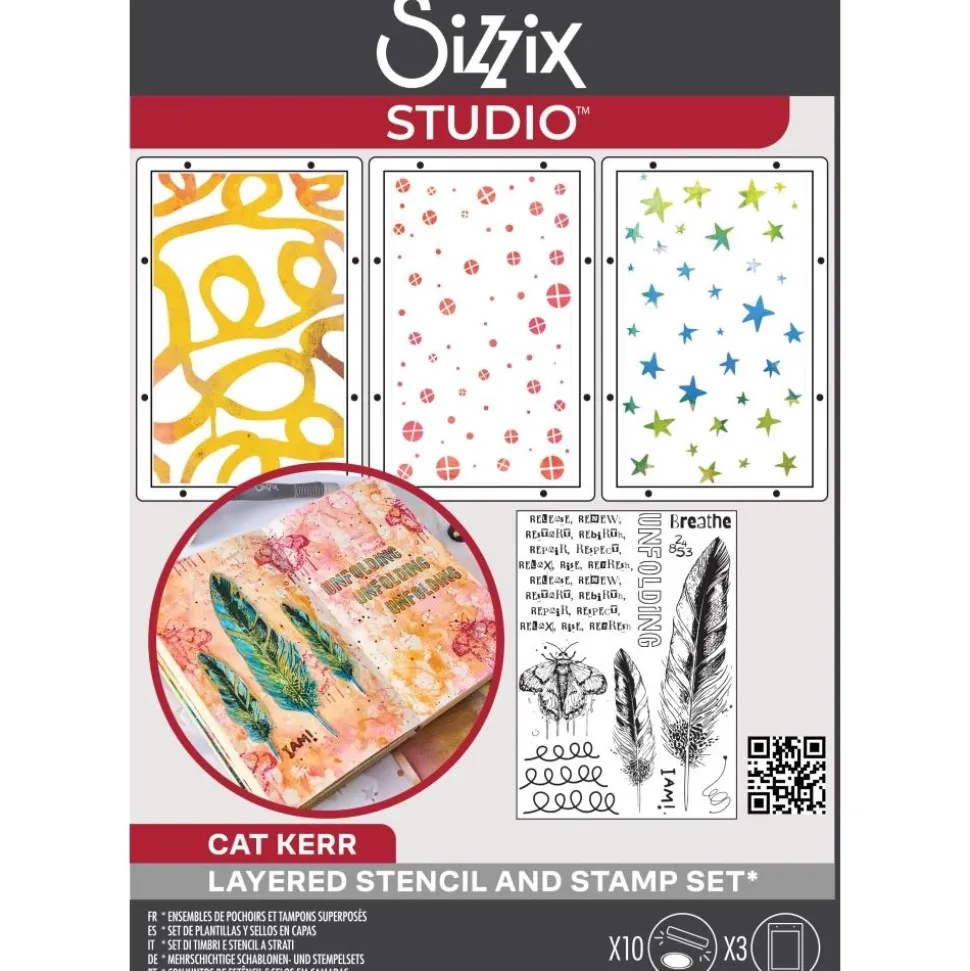 Sellos + plantillas de stencil The R's Have It Sizzix