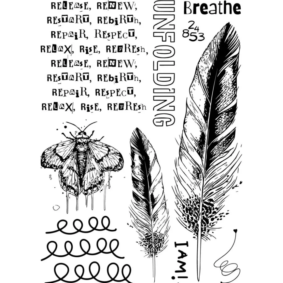 Sellos + plantillas de stencil The R's Have It Sizzix