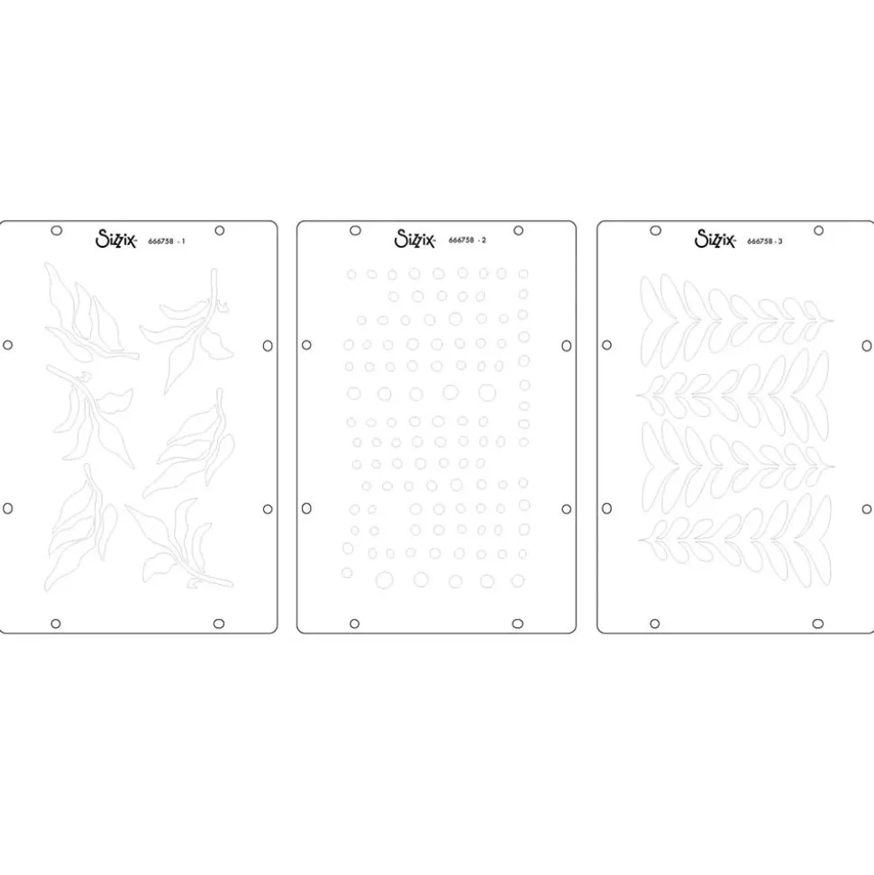 Sellos + plantillas de stencil Retro Sizzix