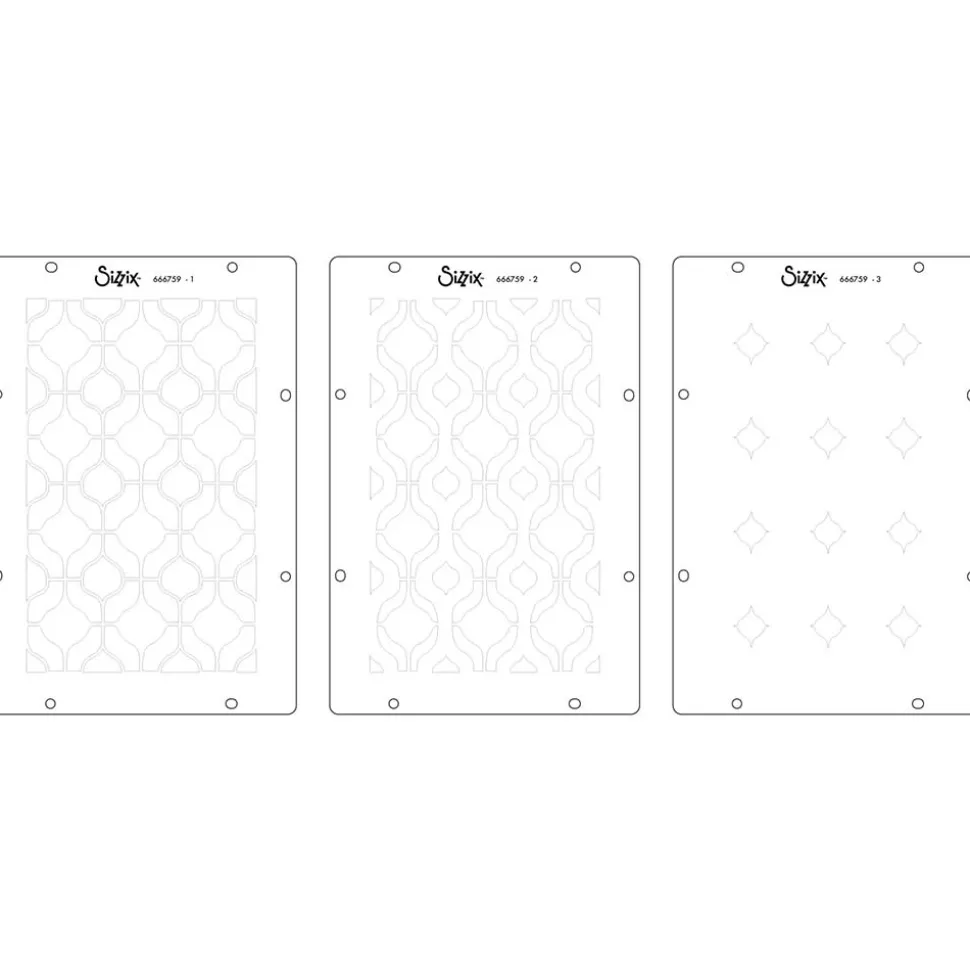 Sellos + plantillas de stencil Retro Sizzix