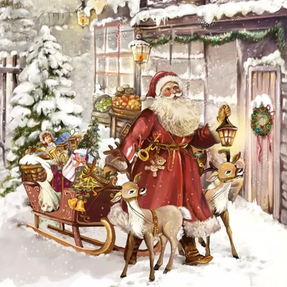 Servilletas de papel Christmas Visit Ambiente Studio 33x33cm