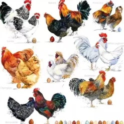 Servilletas de Papel Gallos Jet Papier 33x33cm