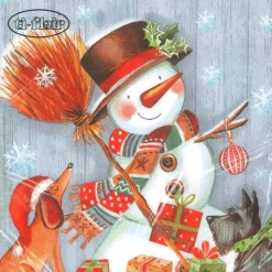 Servilletas de Papel Muñeco de Nieve 33x33cm