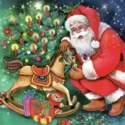 Servilletas de Papel Papá Noel con Regalos 33x33cm