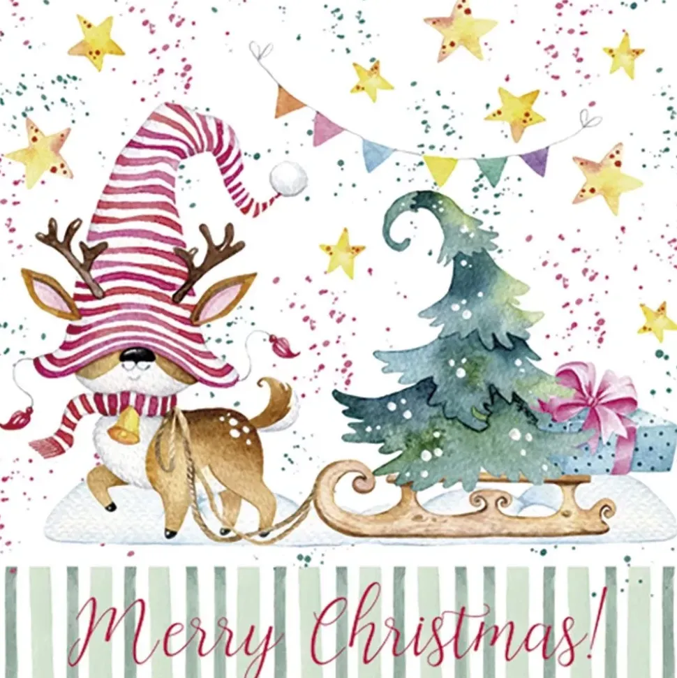 Servilletas Gnom Reindeer 33x33cm