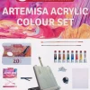 Set 8 Acrílicos + Caballete Artemisa Talens