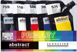 Set 5 Acrílicos Abstract Colores Primarios Sennelier 120ml