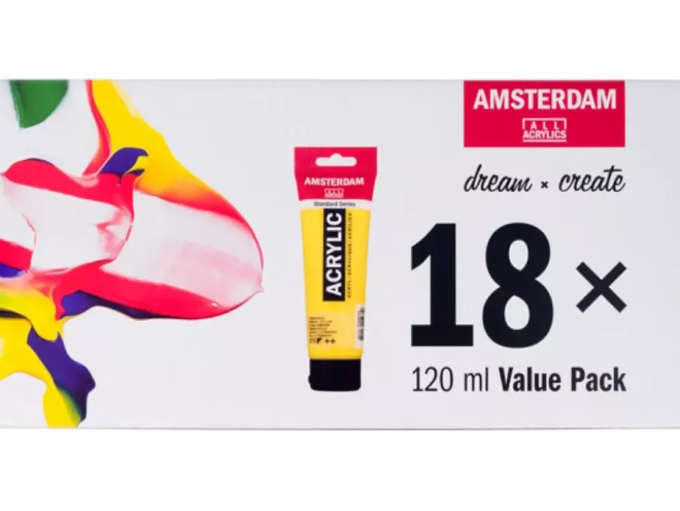 Set 18 acrílicos Amsterdam 120ml