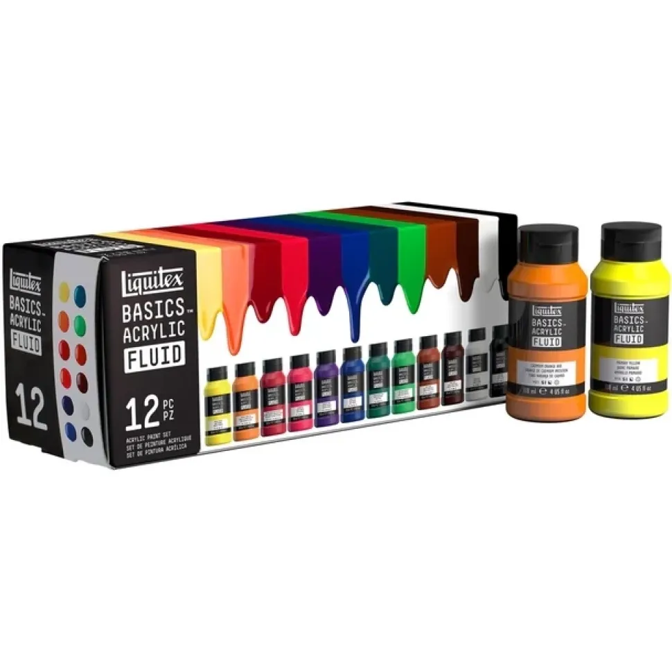 Set 12 acrílicos Fluid Basics Liquitex 118ml