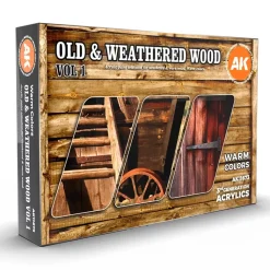 Set 6 acrílicos para efecto madera vieja y desgastada Vol1 AK Interactive 17ml