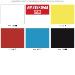 Set 5 Acrílicos Primarios Amsterdam 120ml