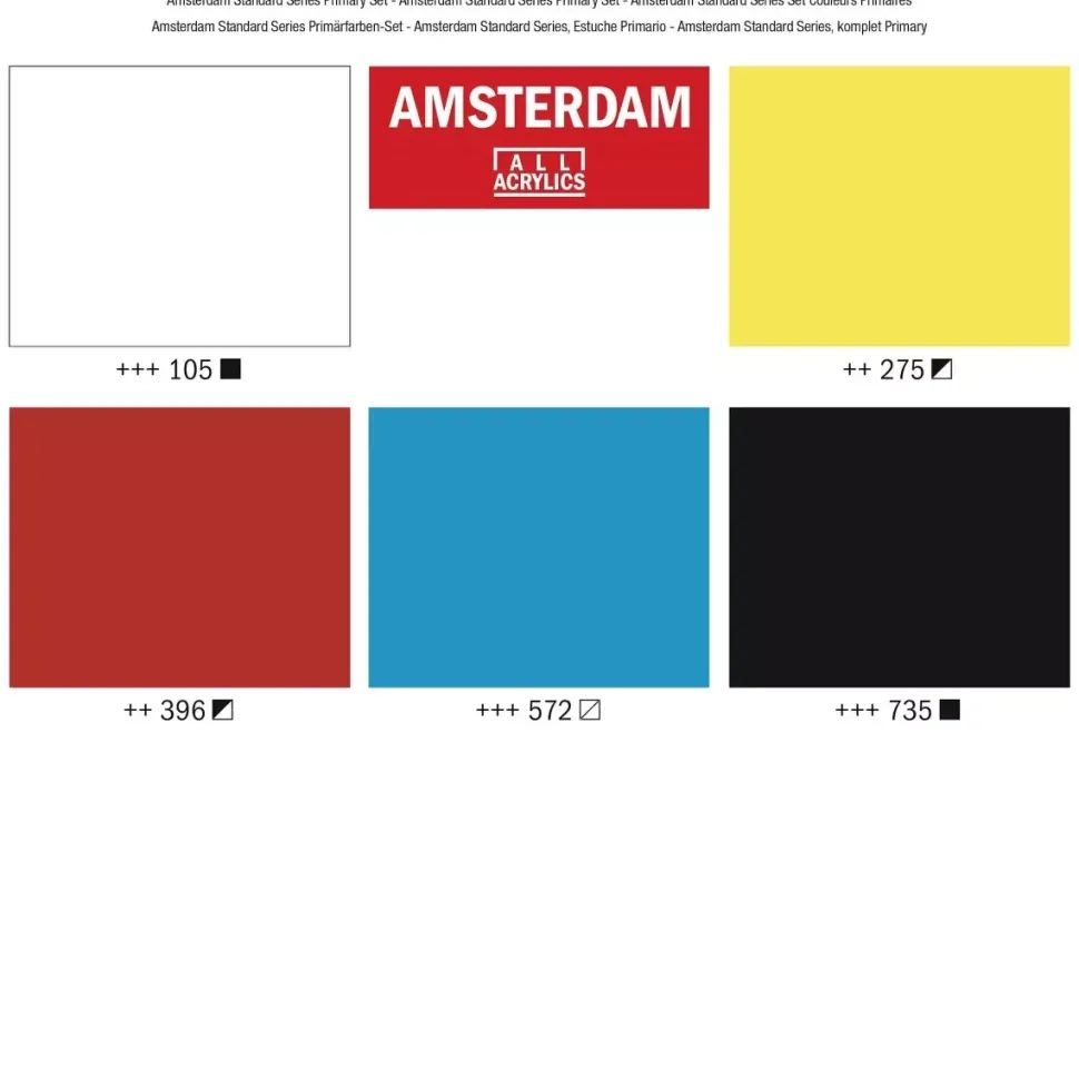 Set 5 Acrílicos Primarios Amsterdam 120ml