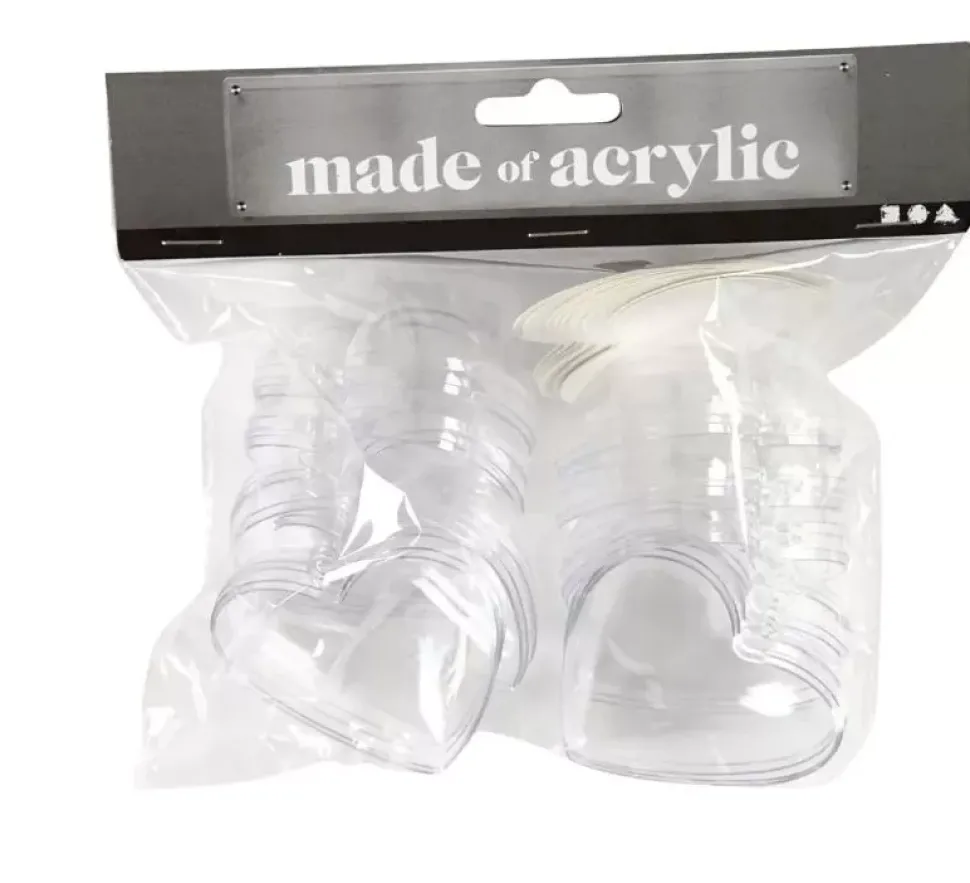 Set 10 Adornos Transparentes Corazón Creativ Company