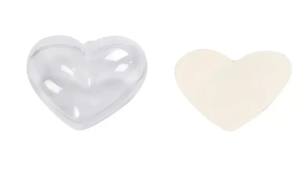 Set 10 Adornos Transparentes Corazón Creativ Company