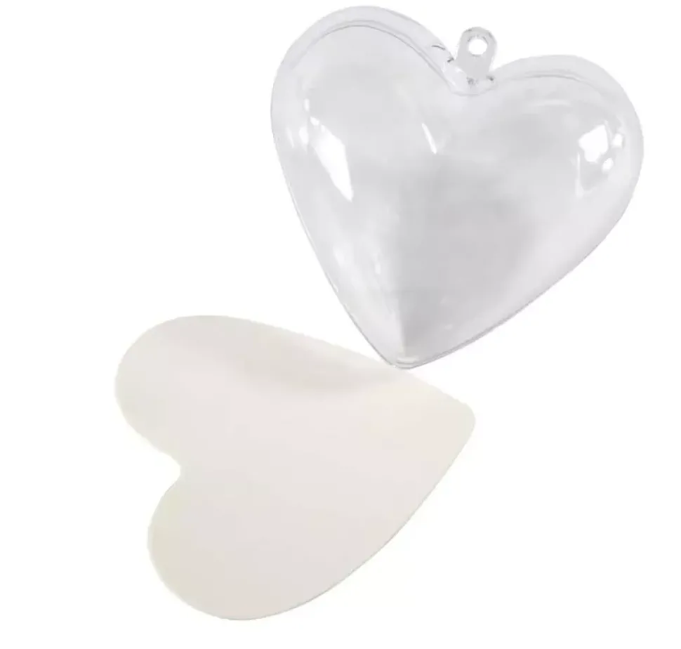 Set 10 Adornos Transparentes Corazón Creativ Company