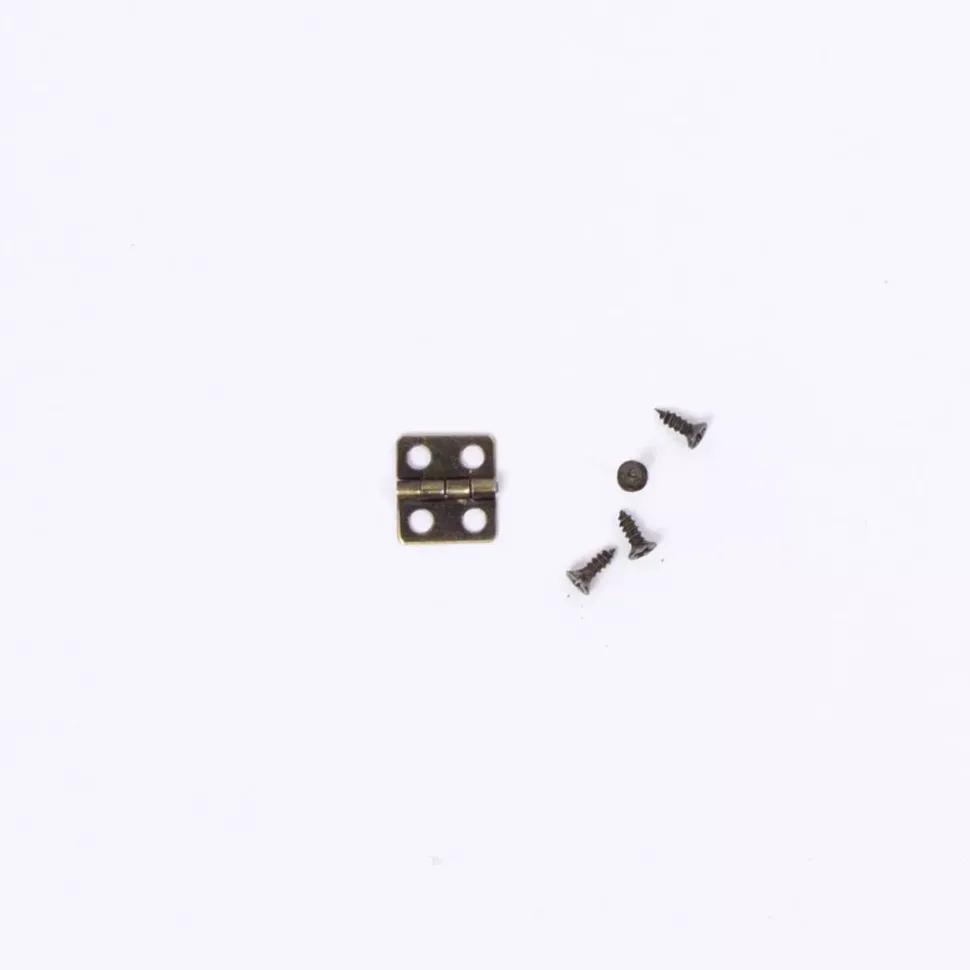 Set 8 Bisagras Cuadradas Bronce Viejo Pequeñas