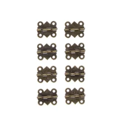 Set 8 Bisagras Decorativas Bronce Antiguo Pequeñas