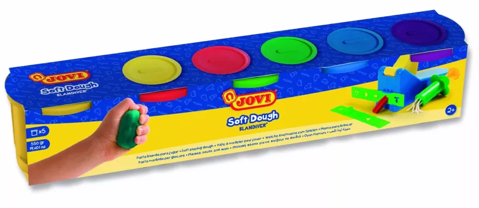 Set 5 Botes de plastilina multicolor Soft Blandiver Jovi
