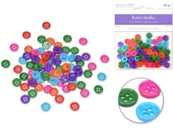 Set 80 Botones Color Brillante Multicraft 9mm