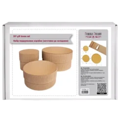 Set 3 cajas circulares de regalo kraft Fabrika Decoru