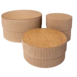 Set 3 cajas circulares de regalo kraft Fabrika Decoru