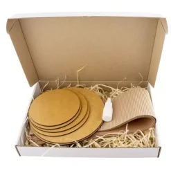 Set 3 cajas circulares grandes de regalo kraft Fabrika Decoru