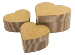 Set 3 cajas corazón de regalo kraft Fabrika Decoru