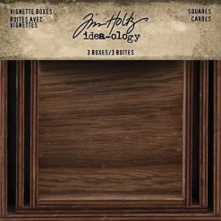 Set 3 Cajas de Madera Cuadradas Idea-Ology Tim Holtz