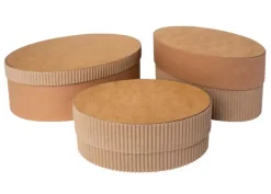 Set 3 cajas ovaladas de regalo kraft Fabrika Decoru