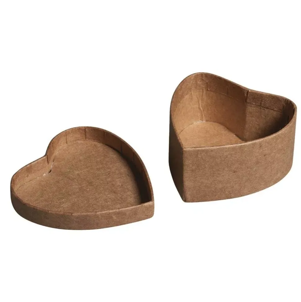 Set 4 Cajas Pequeñas Corazón de Papel Maché Rayher