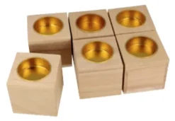 Set 6 Candeleros de Madera On se Marie Artemio