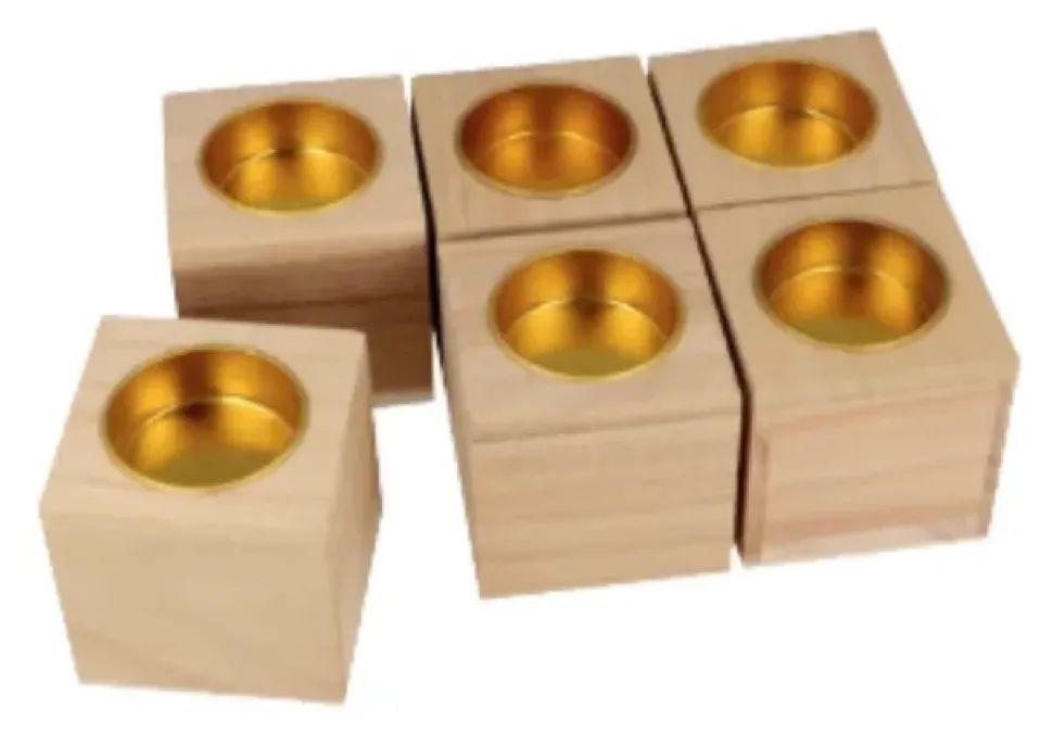 Set 6 Candeleros de Madera On se Marie Artemio