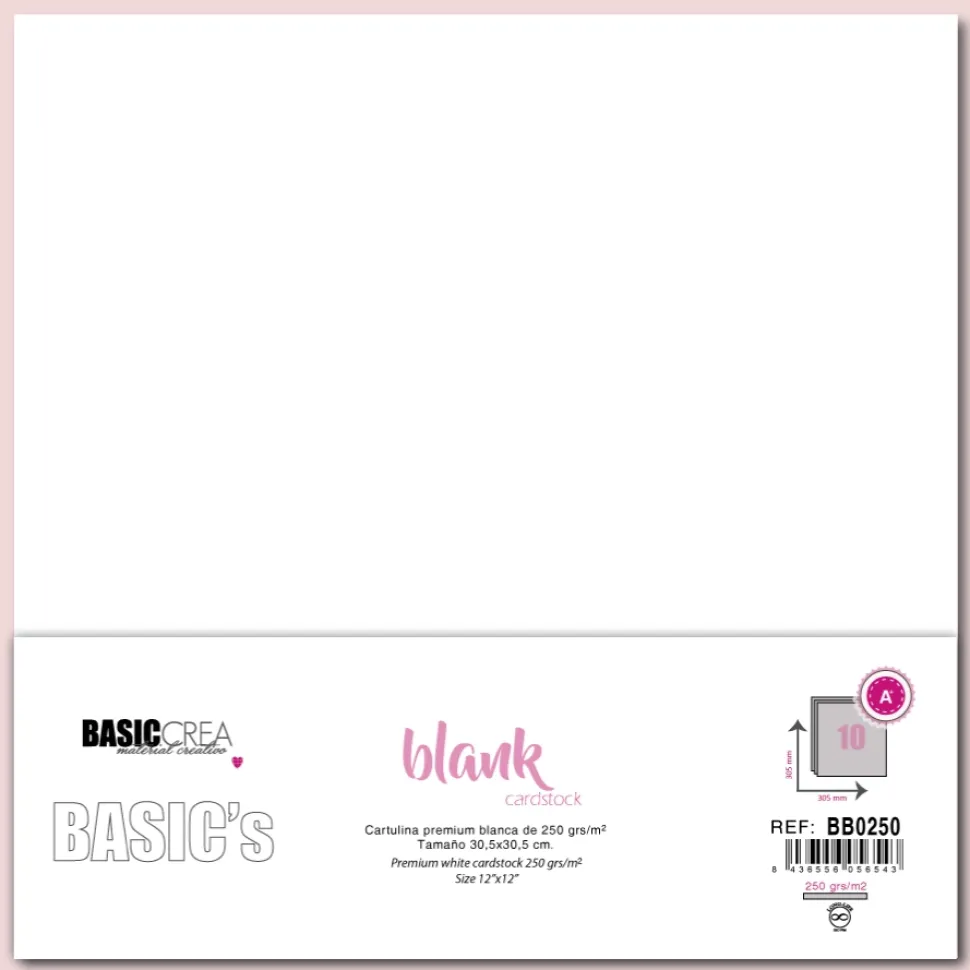 Set cartulinas Blancas Premium Basic Crea 30x30cm 250gr