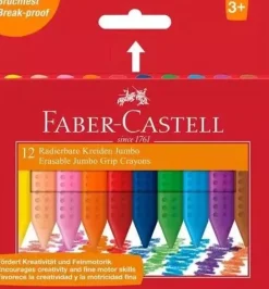 Set 12 Ceras Borrables Jumbo Grip Faber-Castell