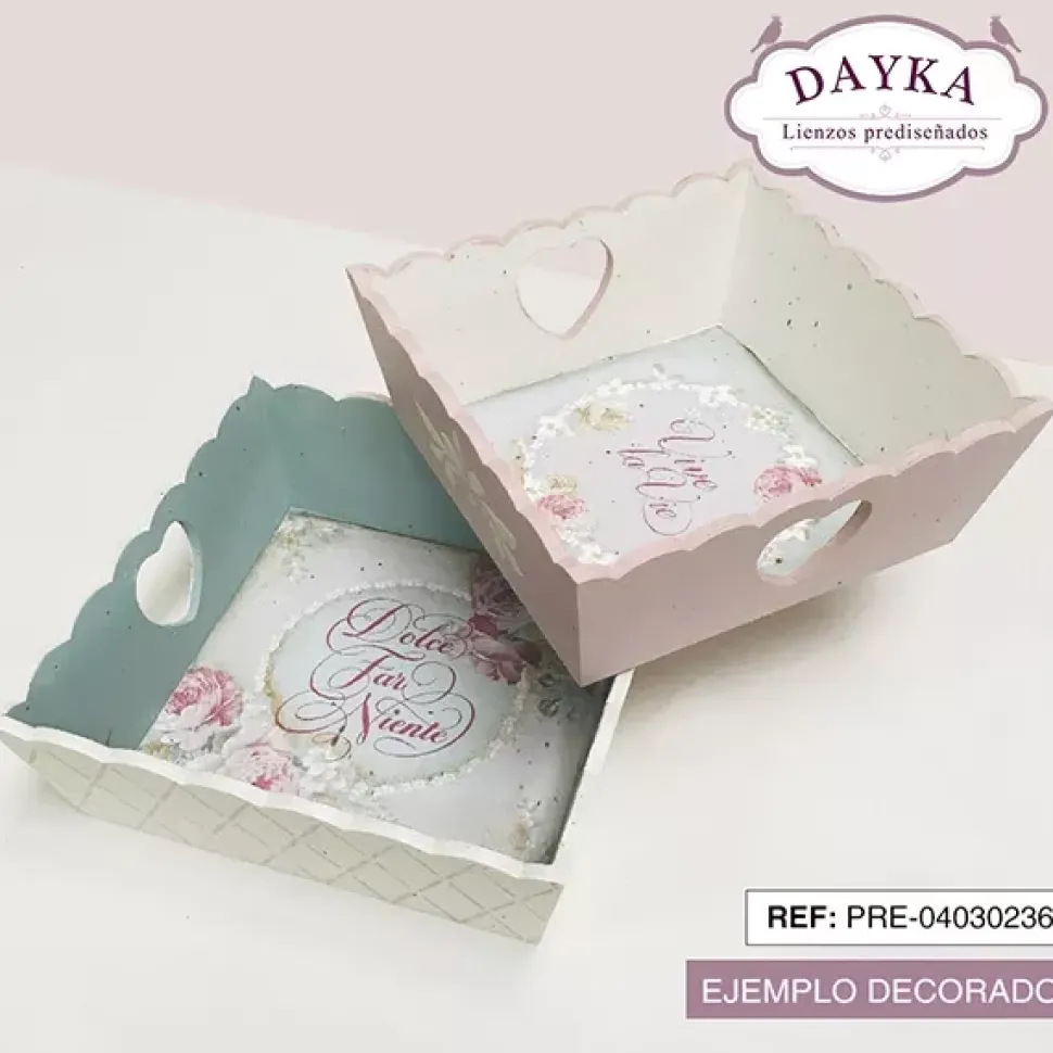 Set 2 Cestas de Madera + Tela Dayka