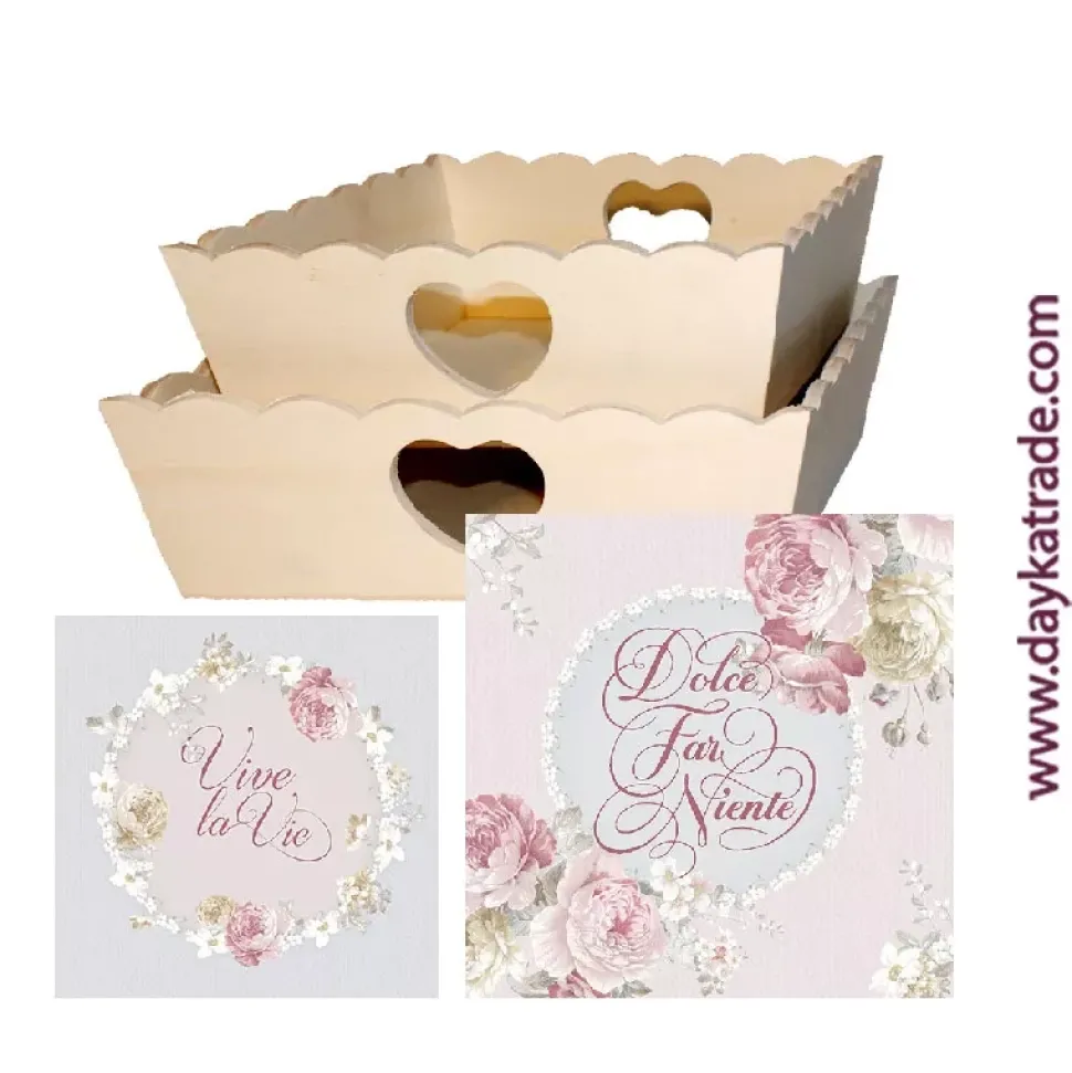 Set 2 Cestas de Madera + Tela Dayka