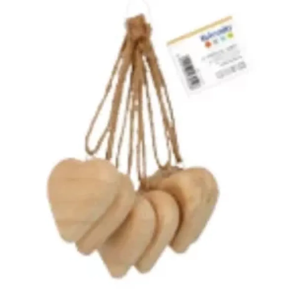 Set 6 Corazones de Madera On se Marie Artemio