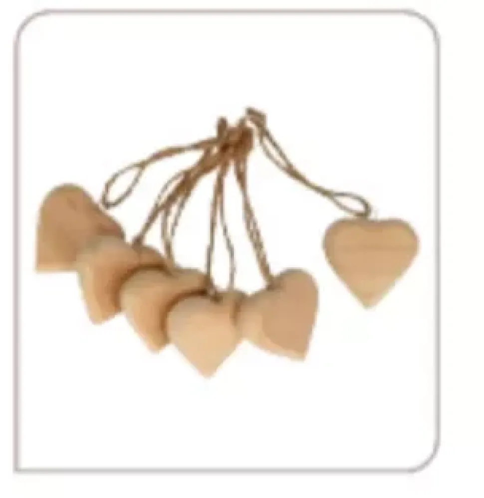 Set 6 Corazones de Madera On se Marie Artemio