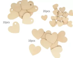 Set 40 Corazones Madera On se Marie Artemio
