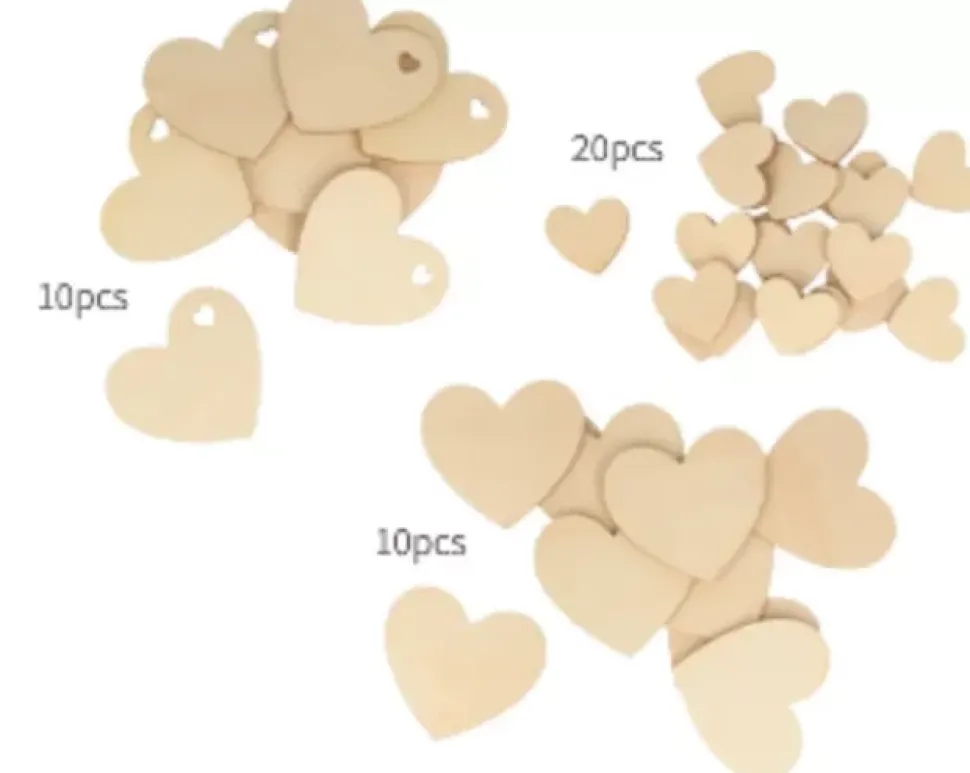 Set 40 Corazones Madera On se Marie Artemio