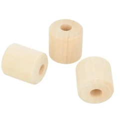 Set 3 cuentas de madera cilíndricas Artemio