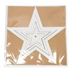 Set 4 Estrellas de Madera Blanco Halbach