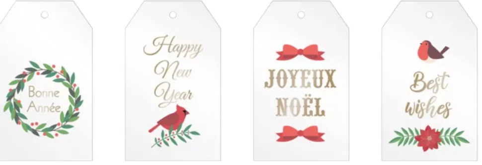 Set 8 Etiquetas en Acetato Merry Christmas Artemio