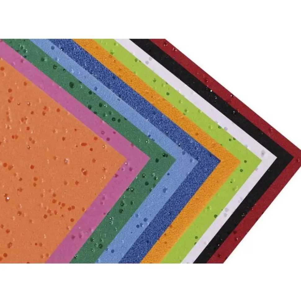 Set 10 Foamy Goma EVA Glitter Carcoma Decoman 60x40cm