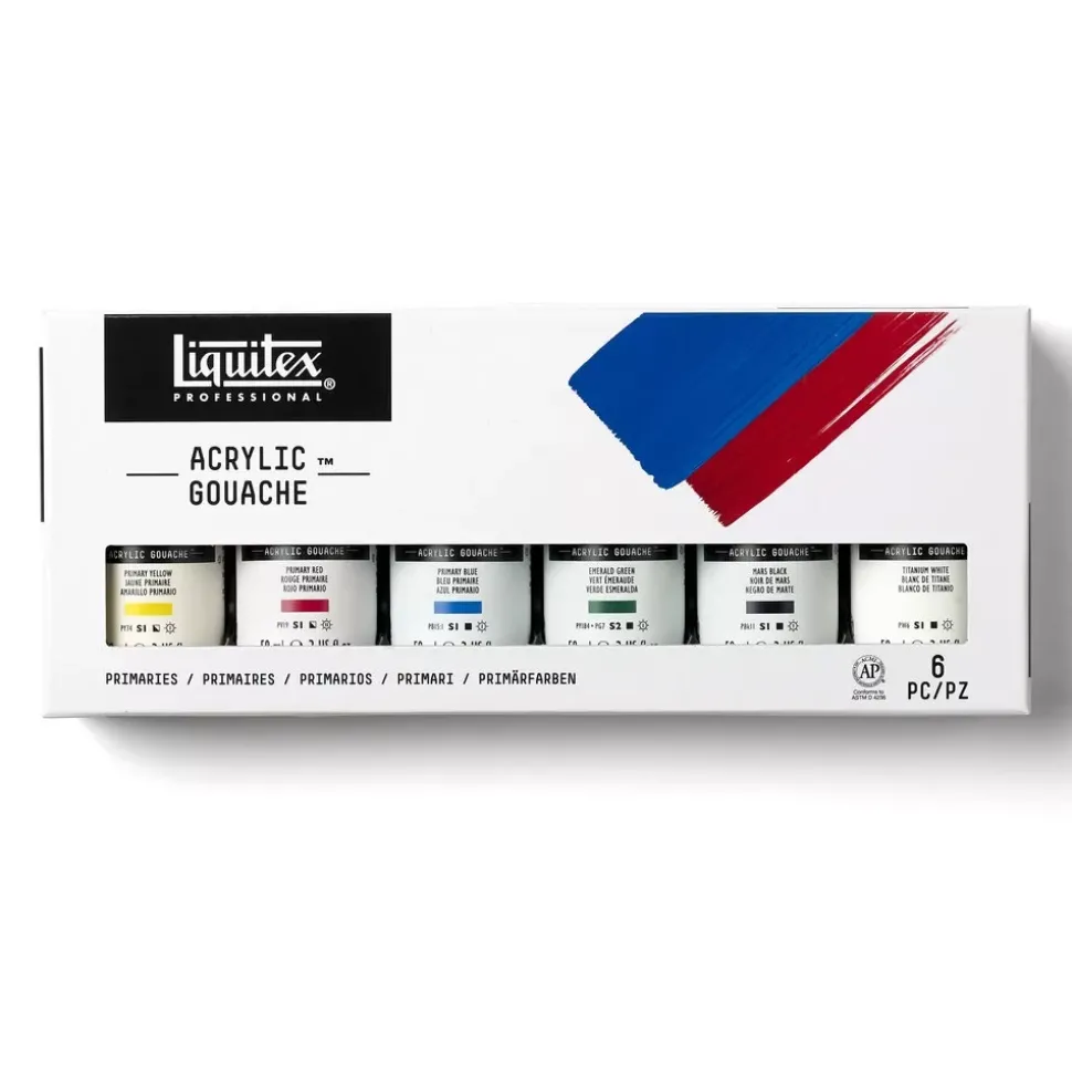 Set 6 Gouache Acrílico Colores Primarios Liquitex 59ml