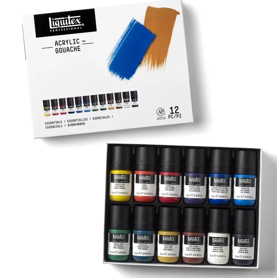 Set 12 Gouache Acrílico Essentials Liquitex 22ml
